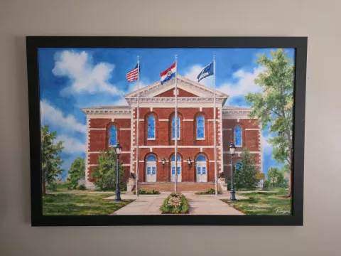 Platte County Courthouse, artwork by Rayne Ethetton
